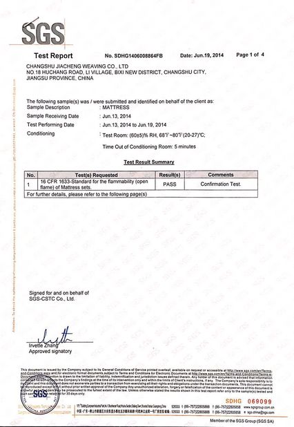 China Changshu Yaoxing Fiberglass Insulation Products Co., Ltd. Certificaten