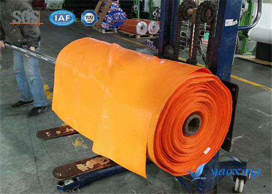 De oranje Stof van de Silicone Rubber Met een laag bedekte die Glasvezel in Vuurvaste Flexibele Verbinding wordt gebruikt
